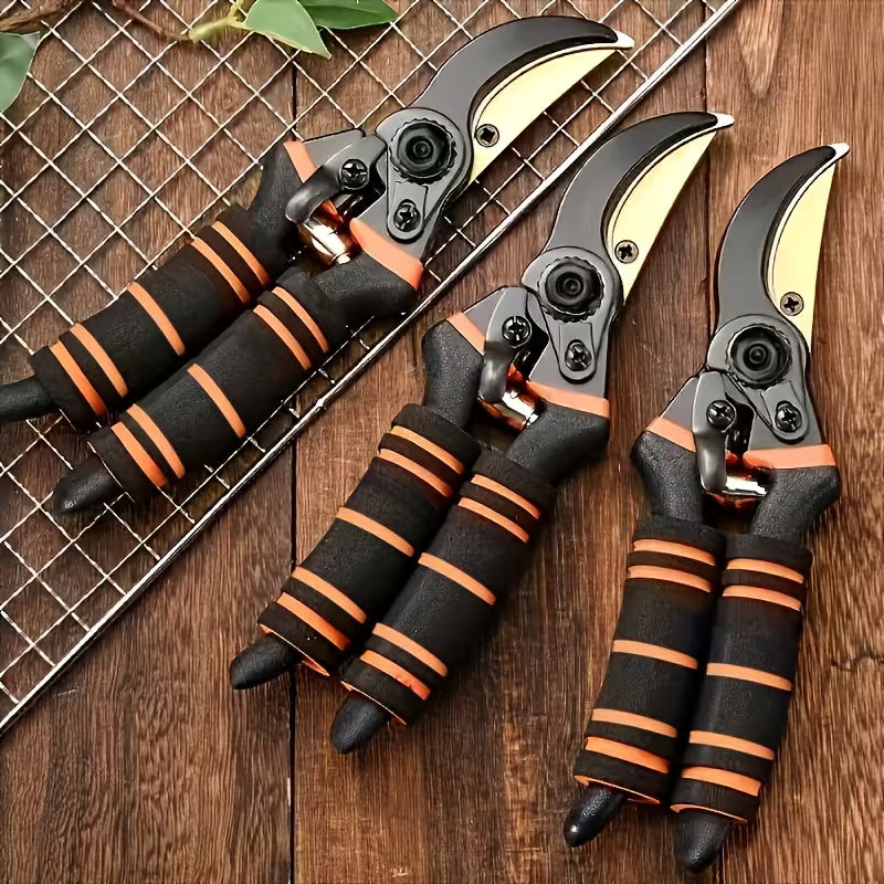 8 Inch Heavy Duty Garden Pruning Shears | Sharp Plant Cutter & Branch Trimming Scissor with Safety Lock
