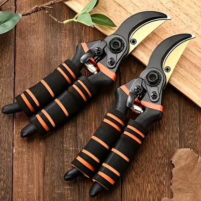 8 Inch Heavy Duty Garden Pruning Shears | Sharp Plant Cutter & Branch Trimming Scissor with Safety Lock