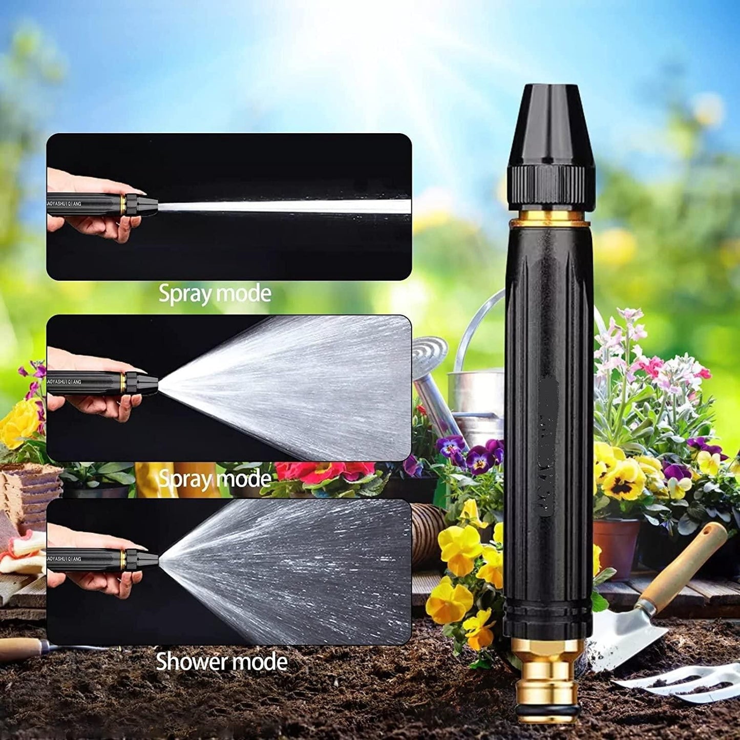 Portable High Pressure Washing Water Nozzle with 3 attachments