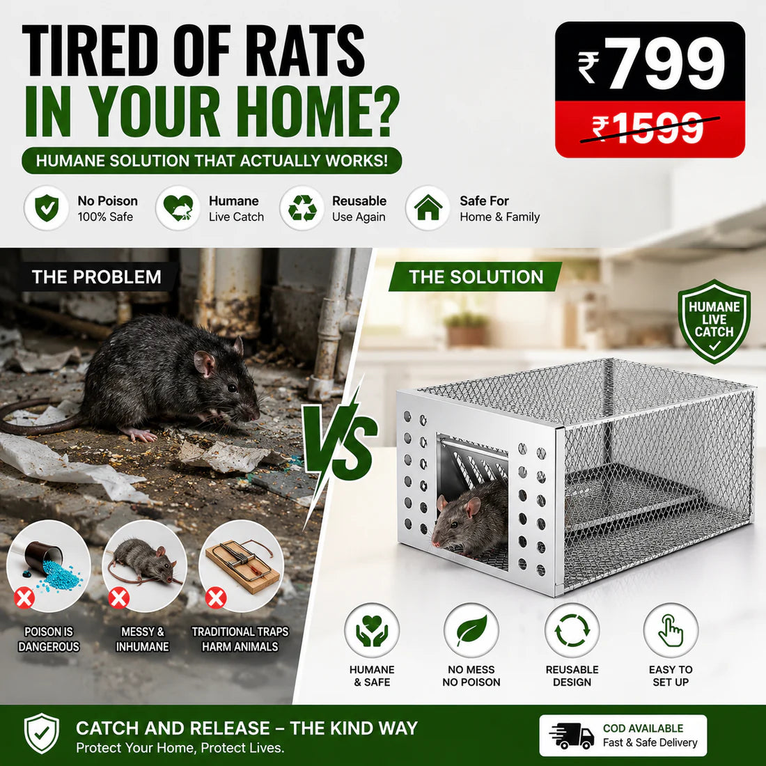 Humane Live Catch & Release Mouse Trap