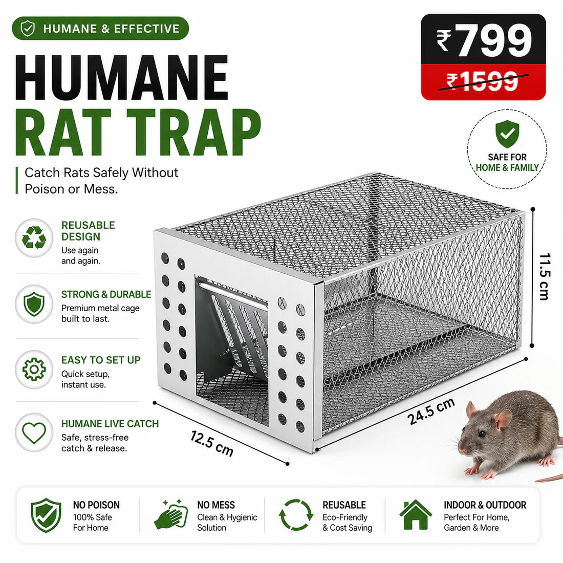 Humane Live Catch & Release Mouse Trap