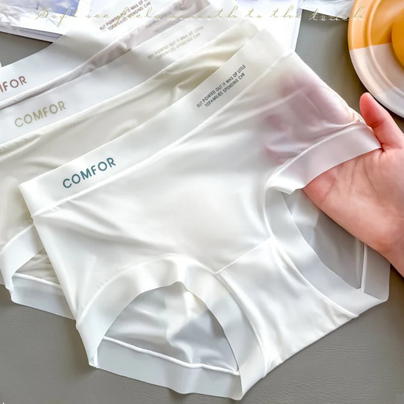 Women's Ice Silk Blend Invisible Lines No Show Hipster Panty (Pack of 4).