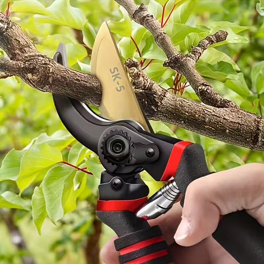 8 Inch Heavy Duty Garden Pruning Shears | Sharp Plant Cutter & Branch Trimming Scissor with Safety Lock